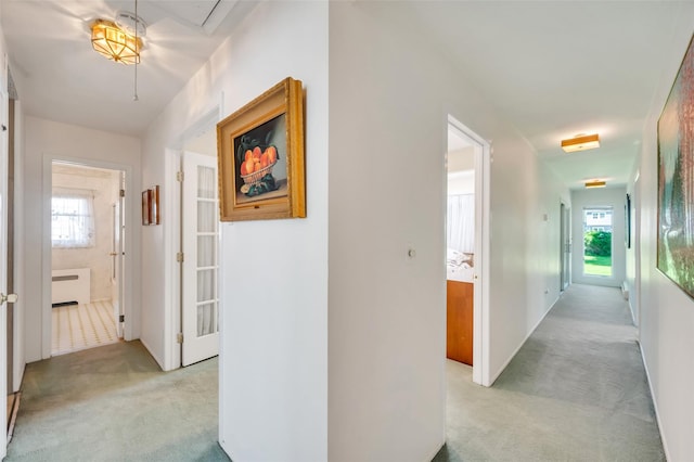 383 Old Country Rd, Deer Park, NY 11729 - hall featuring light colored carpet and attic access