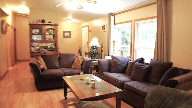 26 Saunders Ln, Wawarsing, NY 12489 - living room featuring ceiling fan and vaulted ceiling