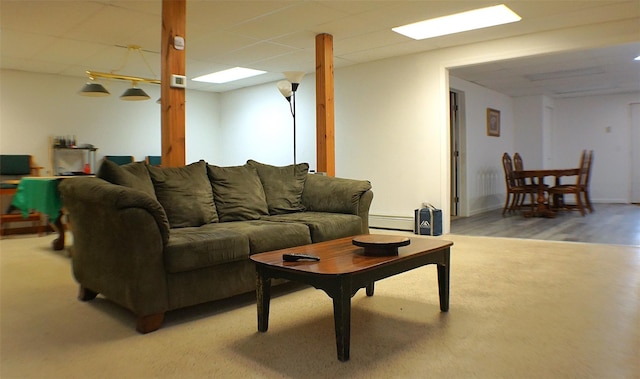 26 Saunders Ln, Wawarsing, NY 12489 - living room with baseboard heating and light carpet