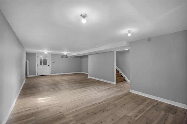 1345 Rte 82, Hopewell Junction, NY 12533 - finished basement with stairway, baseboards, and wood finished floors