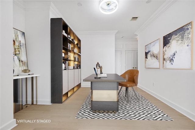 90 Bay Street Lndg Unit 6L, Staten Island, NY 10301 - office featuring light wood finished floors, ornamental molding, and baseboards