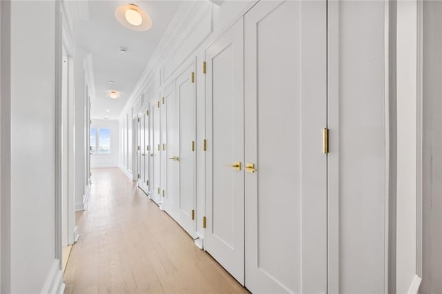 90 Bay Street Lndg Unit 6L, Staten Island, NY 10301 - hall with light wood-style floors and ornamental molding