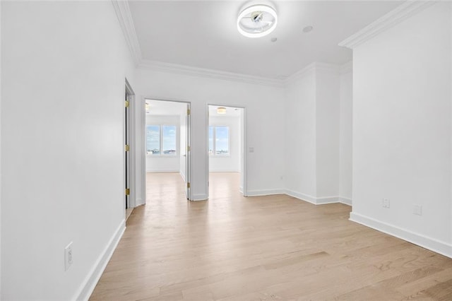 90 Bay Street Lndg Unit 6L, Staten Island, NY 10301 - empty room with crown molding, light wood-style flooring, and baseboards