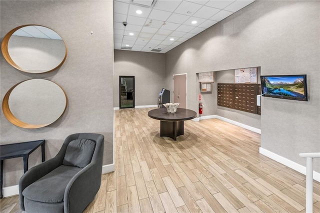 90 Bay Street Lndg Unit 6L, Staten Island, NY 10301 - building lobby featuring recessed lighting, a paneled ceiling, and a high ceiling