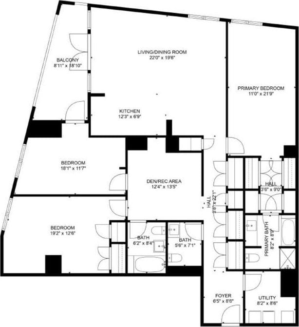 90 Bay Street Lndg Unit 6L, Staten Island, NY 10301 - floor plan / room layout