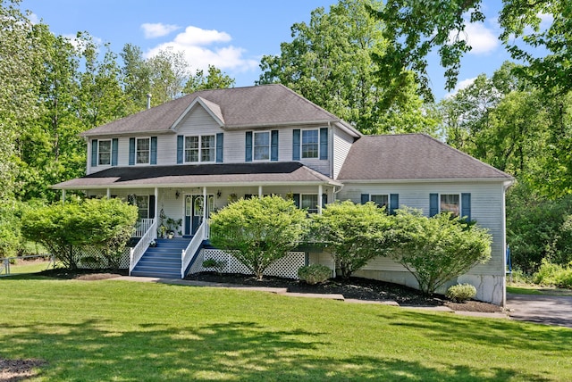 30 Airport Rd, Warwick, NY 10990 - colonial home with a front yard, a porch, and stairway