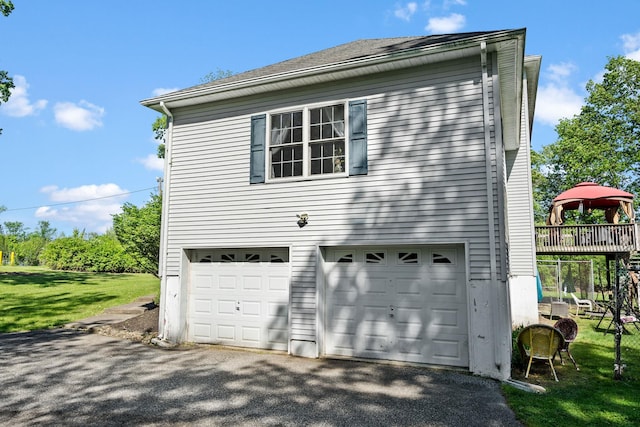 30 Airport Rd, Warwick, NY 10990 - view of property exterior featuring a gazebo, a garage, driveway, and a lawn