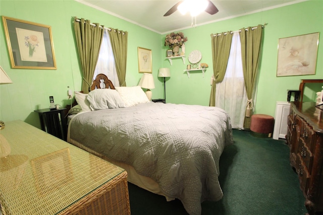 73-20 52nd Rd, Maspeth, NY 11378 - carpeted bedroom with ornamental molding and ceiling fan