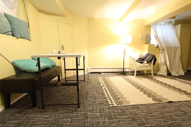 73-20 52nd Rd, Maspeth, NY 11378 - living area featuring carpet flooring and baseboards