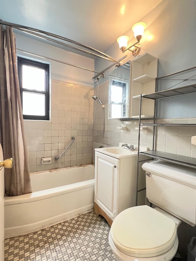69-50 138th St Unit A, Flushing, NY 11367 - full bathroom with shower / bath combo, vanity, toilet, and plenty of natural light