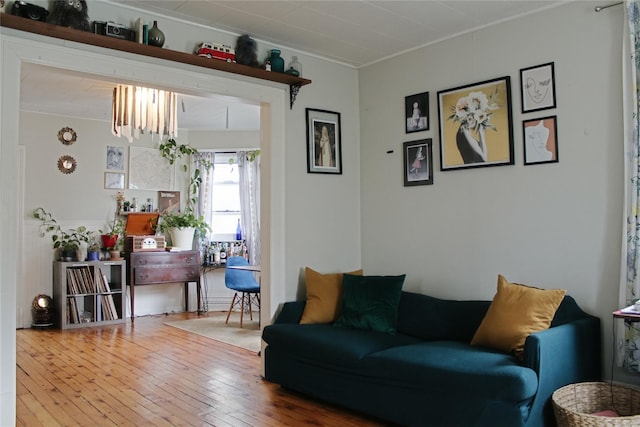 76 Foxhall Ave, Kingston, NY 12401 - living room featuring hardwood / wood-style floors and ornamental molding