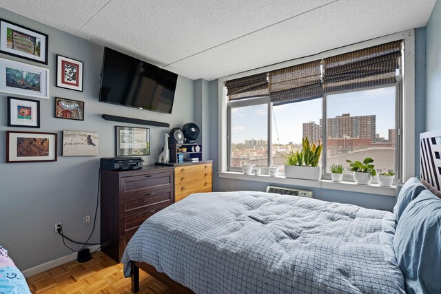 102 Bradhurst Ave Unit 906, New York Manhattan, NY 10039 - bedroom featuring a textured ceiling and baseboards