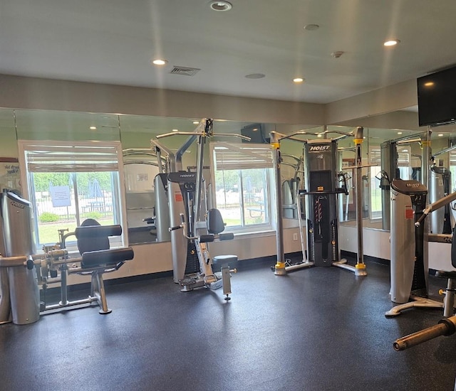 237 Pointe Cir N Unit 237, Coram, NY 11772 - workout area featuring recessed lighting and baseboards