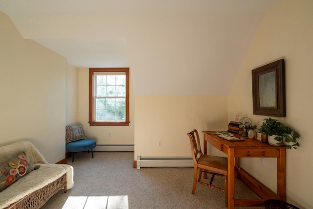 1401 State Route 28a, Hurley, NY 12491 - carpeted office featuring a baseboard radiator and vaulted ceiling