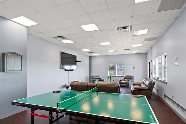 105 Surf Dr Unit 25, Bronx, NY 10473 - game room featuring a drop ceiling and baseboards