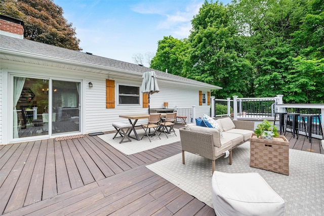 65 Awosting Rd, Pine Bush, NY 12566 - wooden terrace featuring outdoor dining area