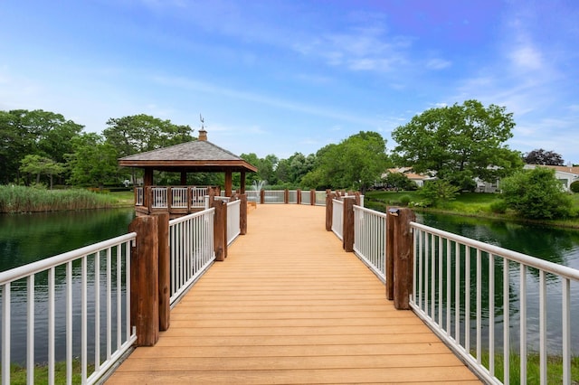 147 Colony Dr, Holbrook, NY 11741 - dock featuring a gazebo and a water view