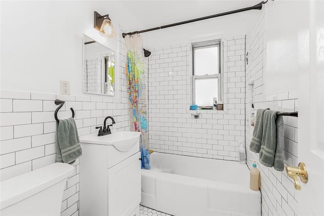 4265 Webster Ave Unit 3H, Bronx, NY 10470 - bathroom with tile walls, vanity, toilet, and shower / bath combo