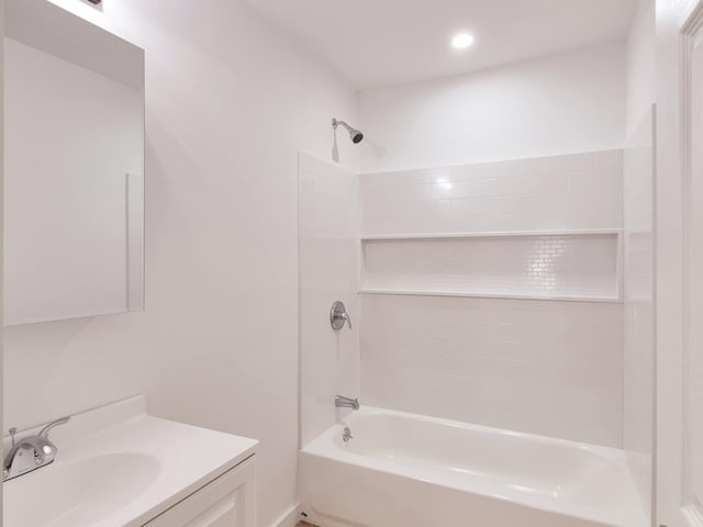 52 Nottingham Dr, Middle Island, NY 11953 - full bathroom with tub / shower combination, vanity, and recessed lighting