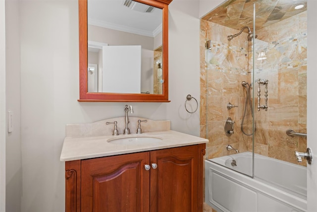 6 Chippewa Ct, Suffern, NY 10901 - full bath with ornamental molding, vanity, and shower / washtub combination