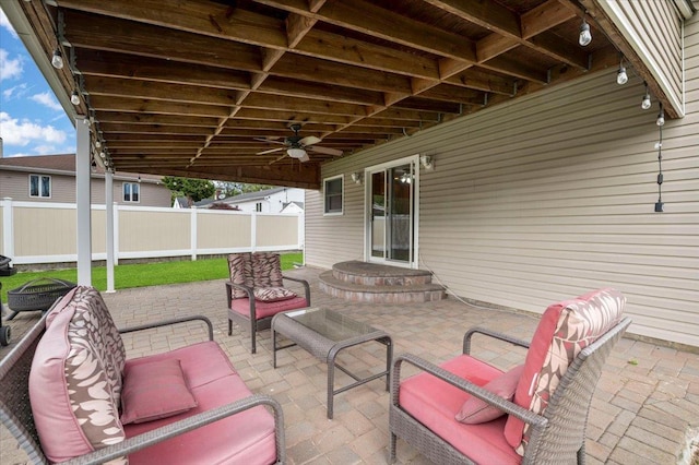 12 Midwood Pl, Farmingville, NY 11738 - view of patio / terrace with a ceiling fan