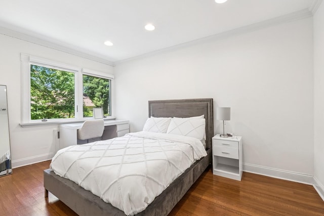 18 Woodcrest Rd, Kings Point, NY 11024 - bedroom with crown molding, wood finished floors, baseboards, and recessed lighting