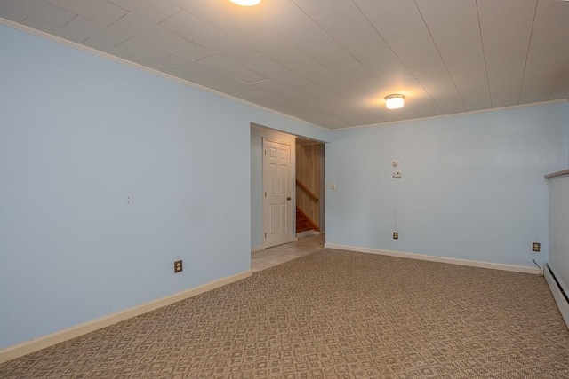 6 Regency Dr, Wappingers Falls, NY 12590 - unfurnished room featuring light colored carpet, ornamental molding, stairway, and baseboards