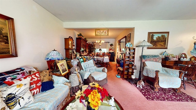 4 Christine Dr, Spring Valley, NY 10977 - carpeted living area featuring a chandelier
