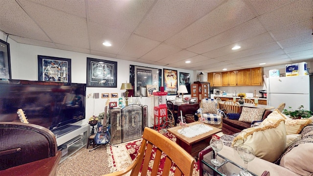 4 Christine Dr, Spring Valley, NY 10977 - living room featuring a paneled ceiling and recessed lighting