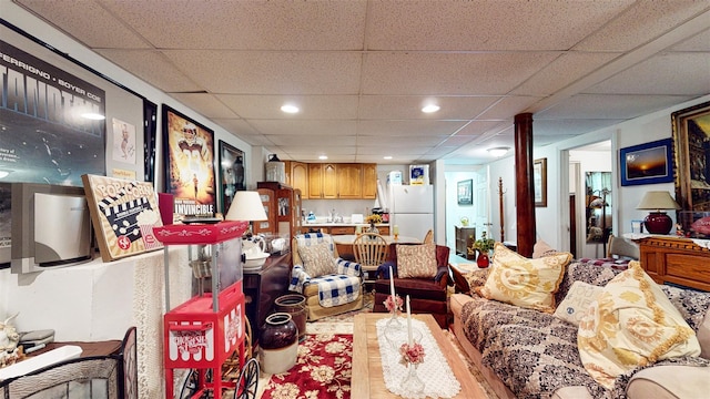 4 Christine Dr, Spring Valley, NY 10977 - living room featuring a paneled ceiling and recessed lighting