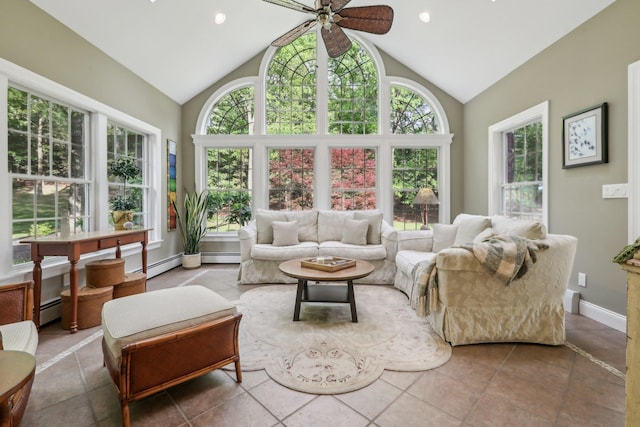 42 Panorama Dr, Warwick, NY 10990 - sunroom / solarium featuring healthy amount of natural light, vaulted ceiling, and baseboard heating