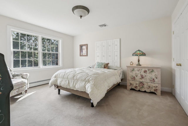 42 Panorama Dr, Warwick, NY 10990 - carpeted bedroom featuring a baseboard heating unit