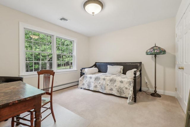 42 Panorama Dr, Warwick, NY 10990 - carpeted bedroom with baseboards and a baseboard radiator