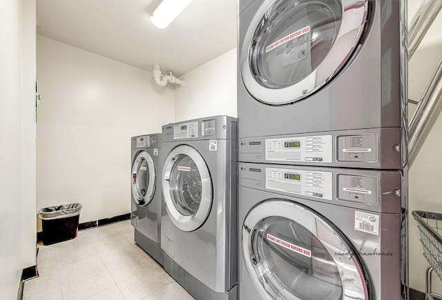 150-38 Union Tpke Unit 4D, Flushing, NY 11367 - laundry area with stacked washing machine and dryer