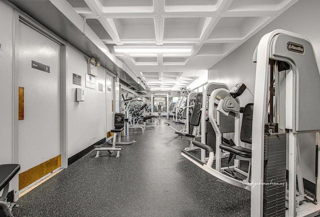 150-38 Union Tpke Unit 4D, Flushing, NY 11367 - exercise room featuring coffered ceiling