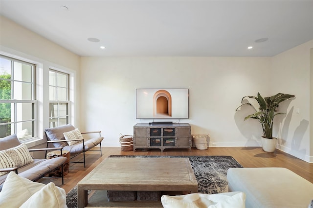 5 Rose Ln, Rye Brook, NY 10573 - living area with wood finished floors, baseboards, and recessed lighting