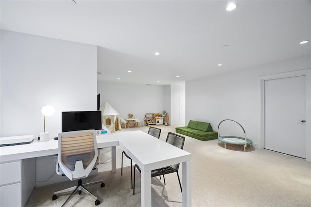 5 Rose Ln, Rye Brook, NY 10573 - carpeted home office featuring recessed lighting
