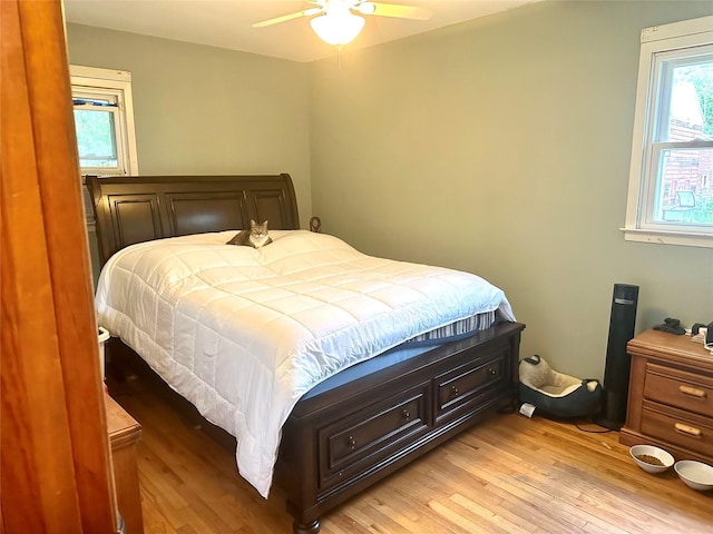 5646 Rte 82, Clinton Corners, NY 12514 - bedroom with light wood-style flooring and a ceiling fan