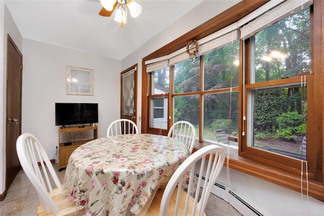 64 Church St, Syosset, NY 11791 - dining space featuring ceiling fan