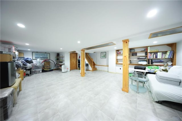 2366 E 29th St, Brooklyn, NY 11229 - living area with stairs and recessed lighting