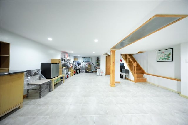 2366 E 29th St, Brooklyn, NY 11229 - finished below grade area with stairs and recessed lighting