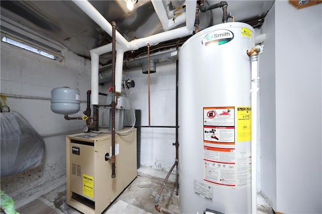 2366 E 29th St, Brooklyn, NY 11229 - utility room with water heater and a heating unit