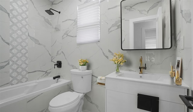 2825 Wellman Ave, Bronx, NY 10461 - full bath with toilet, tub / shower combination, vanity, and tile walls