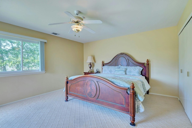 276 Dockside Ct, Moriches, NY 11955 - bedroom with carpet, a closet, baseboards, and ceiling fan