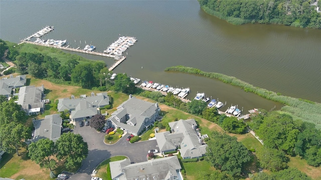 276 Dockside Ct, Moriches, NY 11955 - aerial view of property and surrounding area featuring a nearby body of water and nearby suburban area