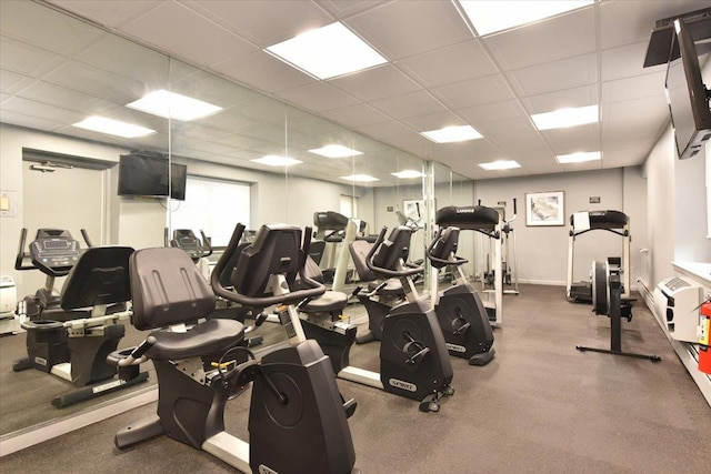 40 Stoner Ave Unit 1-I, Great Neck, NY 11021 - workout area with a drop ceiling