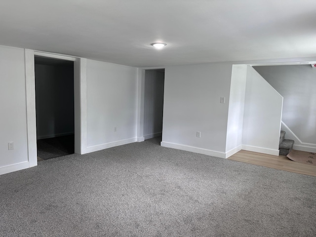 19 N Rd, Highland, NY 12528 - basement featuring carpet flooring, stairway, and baseboards