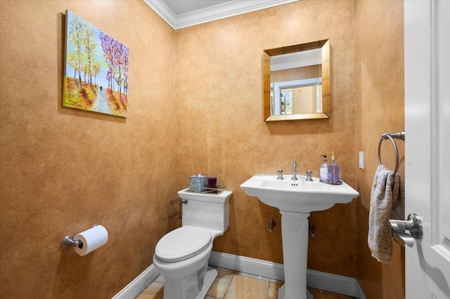 71 Harlan Dr, New Rochelle, NY 10804 - bathroom with crown molding and toilet