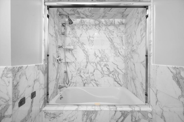 71 Harlan Dr, New Rochelle, NY 10804 - full bath with a combined bath / shower with marble appearance