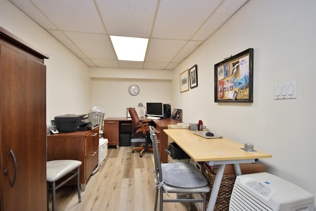 95 Charter Cir Unit 95, Ossining, NY 10562 - office area with a drop ceiling and light wood-style floors